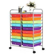 Load image into Gallery viewer, Gymax Office Rolling Cart 20 Storage Drawers Scrapbook Paper Studio Organizer Multicolor

