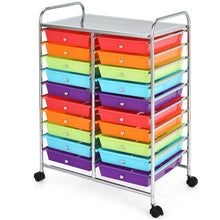 Load image into Gallery viewer, Gymax Office Rolling Cart 20 Storage Drawers Scrapbook Paper Studio Organizer Multicolor

