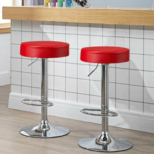 Load image into Gallery viewer, Gymax 4PCS Adjustable Swivel Bar Stool PU Leather Kitchen Counter Bar Chairs Red
