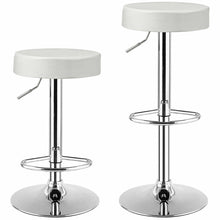 Load image into Gallery viewer, Gymax 4PCS Adjustable Swivel Bar Stool PU Leather Kitchen Counter Bar Chairs White
