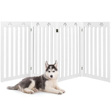 Load image into Gallery viewer, Gymax 36&#39;&#39; Folding Wooden Freestanding Pet Gate Dog Gate W/360¡ã Hinge White
