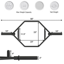 Load image into Gallery viewer, Gymax 56&#39;&#39; Olympic Hexagon Deadlift Bar Trap Bar W/ Folding Grips Powerlifting
