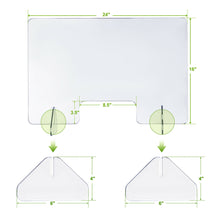 Load image into Gallery viewer, Gymax 24&#39;&#39; x 16&#39;&#39; Protective Plexiglass Sneeze Guard Acrylic Shield for Counter
