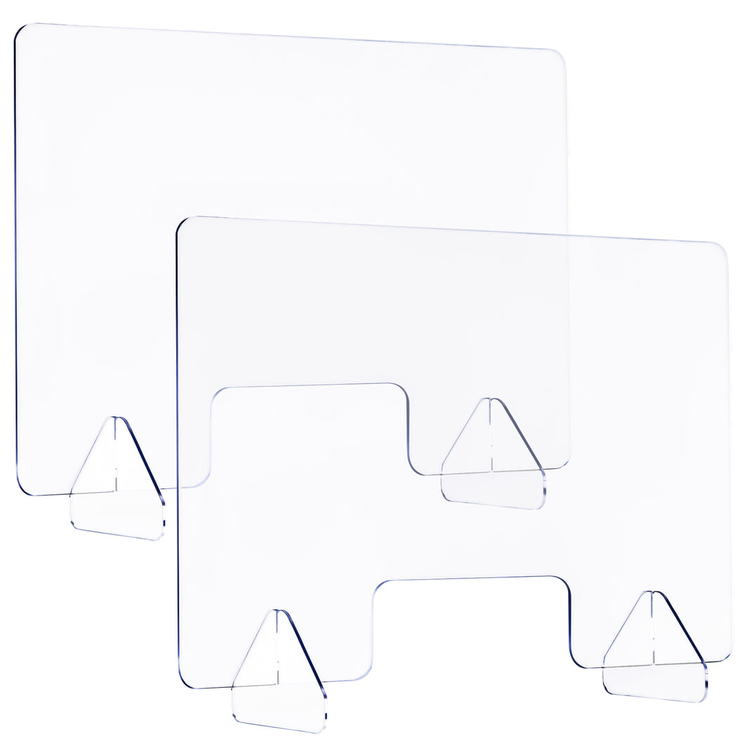 Gymax 2PCS 24'' x 16'' Protective Plexiglass Sneeze Guard Acrylic Shield for Counter