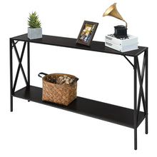 Load image into Gallery viewer, Gymax Console Table 2 Tier Sofa Side Accent Table w/ Shelf Entryway Hallway Brown
