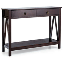 Load image into Gallery viewer, Gymax Console Table Accent Sofa Side Table with Drawer Shelf Entryway Espresso

