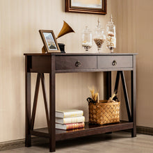 Load image into Gallery viewer, Gymax Console Table Accent Sofa Side Table with Drawer Shelf Entryway Espresso
