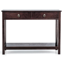 Load image into Gallery viewer, Gymax Console Table Accent Sofa Side Table with Drawer Shelf Entryway Espresso
