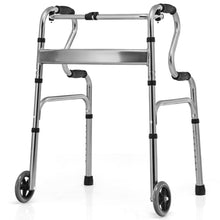 Load image into Gallery viewer, Gymax Heavy-Duty Folding 3 in 1 Stand-Assist Walker Aluminum Alloy W/ Wheel
