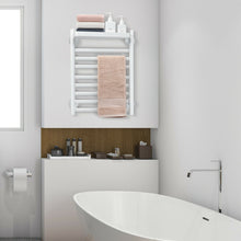 Load image into Gallery viewer, Gymax 8 Bars Wall Mounted Towel Warmer Punch-free Heated Towel Rack w/Top Tray
