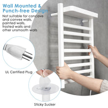 Load image into Gallery viewer, Gymax 8 Bars Wall Mounted Towel Warmer Punch-free Heated Towel Rack w/Top Tray
