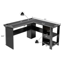 Load image into Gallery viewer, Gymax Modern L-Shaped Computer Desk Writing Study Office Corner Desk w/Shelves
