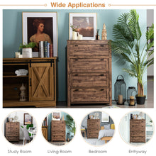 Load image into Gallery viewer, Gymax 4 Drawers Dresser Rustic Vertical Drawer Chest Industrial Dresser Tower
