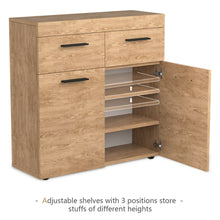 Load image into Gallery viewer, Gymax Free Standing Storage Cabinet Floor Cabinet w/ 2 Drawers Doors &amp; Shelves
