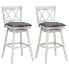 Load image into Gallery viewer, Gymax Set of 2 Barstools Swivel Bar Height Chairs with Rubber Wood Legs
