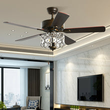 Load image into Gallery viewer, Gymax 52&#39;&#39; Ceiling Fan W/ Light Retro Crystal Chandelier Ceiling Fan 5 Reversible Fan
