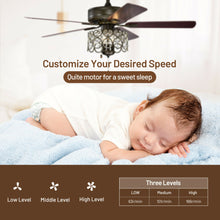 Load image into Gallery viewer, Gymax 52&#39;&#39; Ceiling Fan W/ Light Retro Crystal Chandelier Ceiling Fan 5 Reversible Fan
