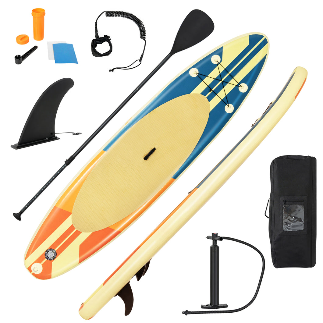 Gymax 10ft Inflatable Stand-Up Paddle Board Non-Slip Deck Surfboard w/ Hand Pump