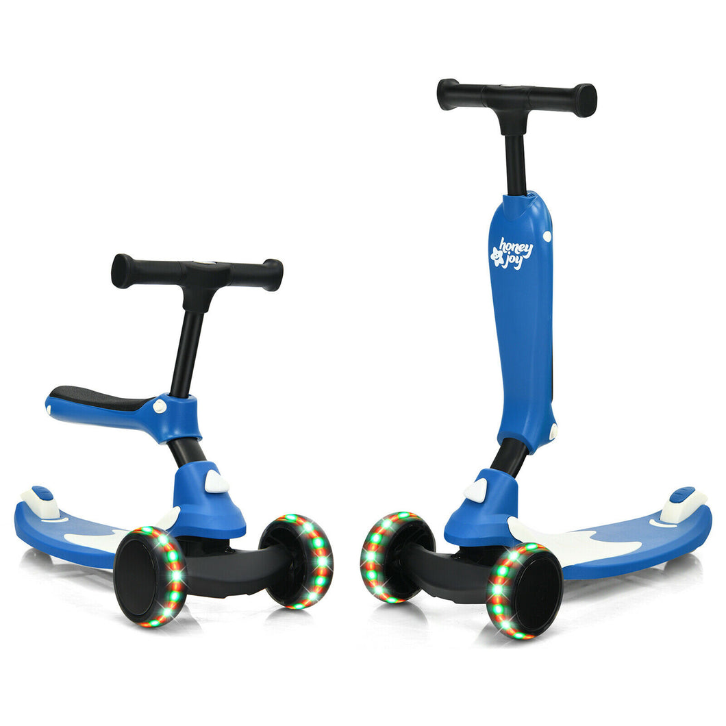 Gymax 2-in-1 Kids Kick Scooter w/ Removable Seat Flash Wheels & Brake