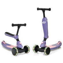 Load image into Gallery viewer, Gymax 2-in-1 Kids Kick Scooter w/ Removable Seat Flash Wheels &amp; Brake
