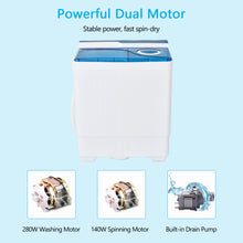 Load image into Gallery viewer, Gymax Portable Semi-automatic Washing Machine 26 lbs Twin Tub Laundry Washer Blue
