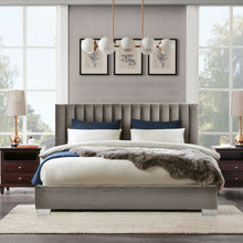 Load image into Gallery viewer, Gymax Full Tufted Upholstered Platform Bed Frame Flannel Headboard Light Grey
