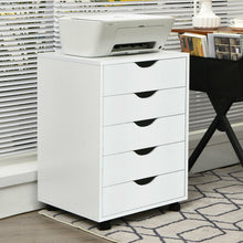 Load image into Gallery viewer, Gymax 5 Drawer Dresser Storage Cabinet Chest w/Wheels for Home Office White
