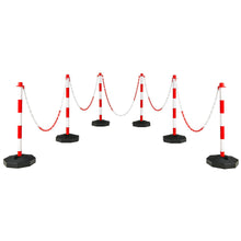Load image into Gallery viewer, Gymax 6PCS Traffic Delineator Pole Safety Caution Barrier w/ 5ft Link Chains
