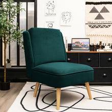 Load image into Gallery viewer, Gymax Velvet Accent Chair Single Sofa Chair Leisure Chair with Wood Frame Green
