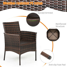 Load image into Gallery viewer, Gymax Patio 4PCS Rattan Arm Dining Chair Cushioned Sofa Furniture Brown
