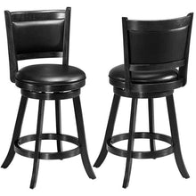 Load image into Gallery viewer, Gymax 2PCS 24&#39;&#39; Swivel Counter Stool Dining Chair Upholstered Seat Black
