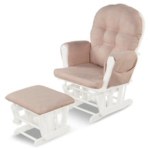 Load image into Gallery viewer, Gymax Glider and Ottoman Cushion Set Wood Baby Nursery Rocking Chair
