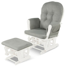 Load image into Gallery viewer, Gymax Glider and Ottoman Cushion Set Wood Baby Nursery Rocking Chair
