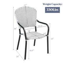 Load image into Gallery viewer, Gymax Set of 4 Patio Rattan Dining Chairs Stackable Armrest No Assembly
