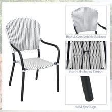 Load image into Gallery viewer, Gymax Set of 4 Patio Rattan Dining Chairs Stackable Armrest No Assembly
