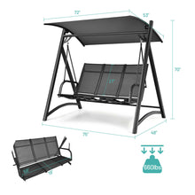 Load image into Gallery viewer, Gymax 3-Person Patio Adjustable Canopy Swing Chair Outdoor w/ Aluminum Frame
