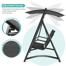 Load image into Gallery viewer, Gymax 3-Person Patio Adjustable Canopy Swing Chair Outdoor w/ Aluminum Frame
