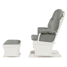 Load image into Gallery viewer, Gymax Wood Glider &amp; Ottoman Cushion Set Baby Nursery Rocking Chair Light Grey
