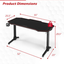 Load image into Gallery viewer, Gymax 55&#39;&#39; Gaming Desk T-shaped Computer Desk w/ Full Mouse Pad &amp; LED Lights
