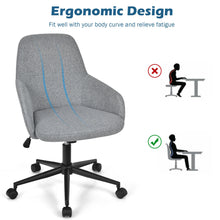 Load image into Gallery viewer, Gymax Linen Accent Office Chair Adjustable Rolling Swivel Task Chair w/Armrest
