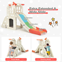 Load image into Gallery viewer, Gymax Outdoor Play house and Slide Set for Kids w/ 7 PCS Toy Set &amp; Waterproof Cover Pink
