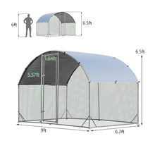 Load image into Gallery viewer, Gymax Large Metal Chicken Coop Outdoor Galvanized Dome Cage w/ Cover 9 ft x 6.2 ft
