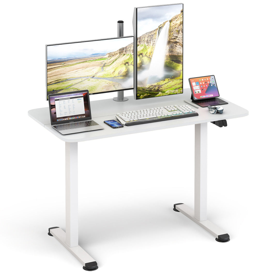 Gymax Electric Standing Desk Adjustable Stand up Computer Desk Anti collision White