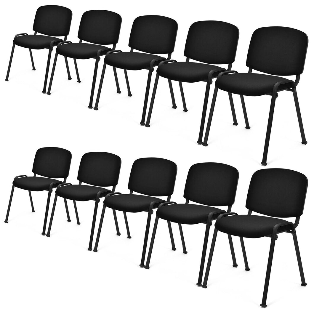 Gymax Set of 10 Stackable Mid Back Conference Guest Reception Chair Office Home