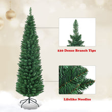 Load image into Gallery viewer, Gymax  5&#39; PVC Artificial Christmas Tree Holiday Decor Slim Pencil Tree Metal Stand
