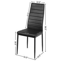 Load image into Gallery viewer, Gymax Set of 6 Dining Side Chair PVC High Back Metal Legs Kitchen Home Furniture Black
