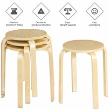 Load image into Gallery viewer, Gymax Set of 4 18&#39;&#39; Stacking Stool Round Dining Chair Backless Wood Home Decor
