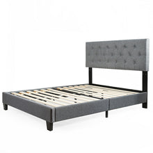 Load image into Gallery viewer, Gymax Full Size Upholstered Panel Bed W/Linen Panel Headboard Upholstered Wooden Bed
