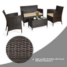 Load image into Gallery viewer, Gymax 8 PCS Patio Garden Rattan Furniture Set Coffee Table Cushioned Sofa Brown
