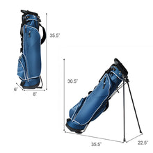 Load image into Gallery viewer, Gymax Blue Golf Stand Cart Bag Club with Carry Organizer Pockets Blue
